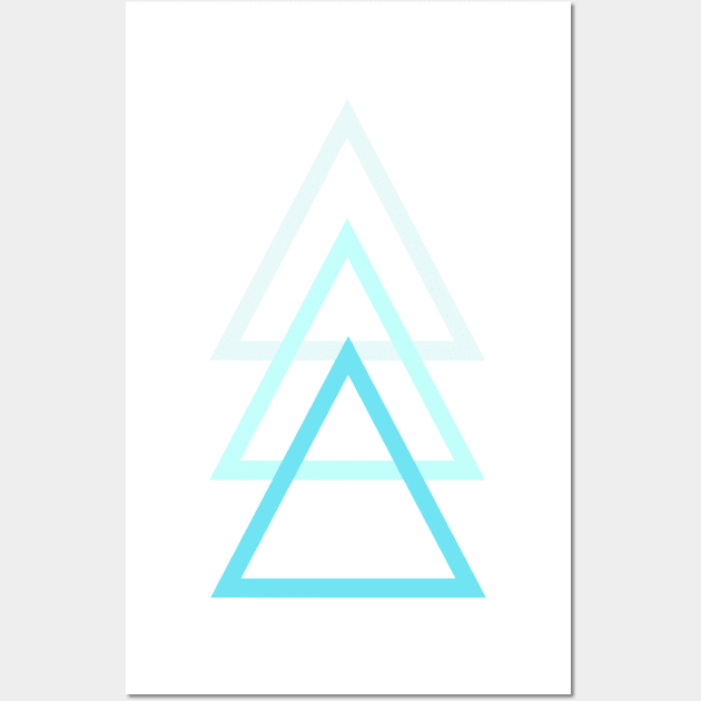 Blue Faded Triangles Wall Art by ddpudimFTW